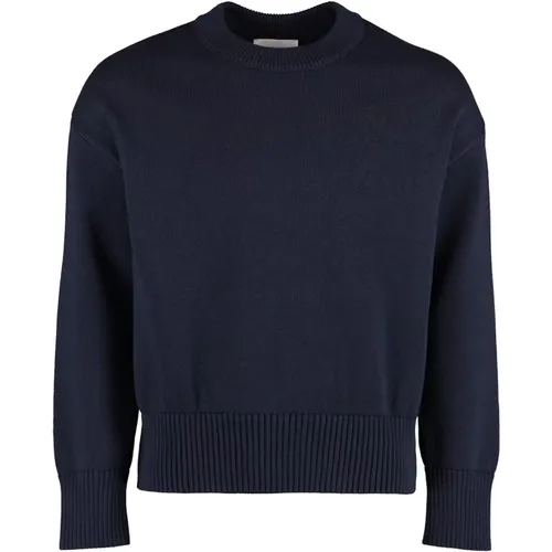 Gerippter Langarm-Pullover , Herren, Größe: XS - Ami Paris - Modalova