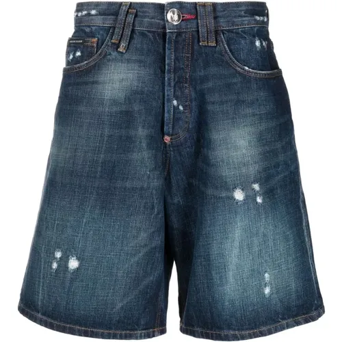 Denim Capri Shorts Casual Style , male, Sizes: W32 - Philipp Plein - Modalova