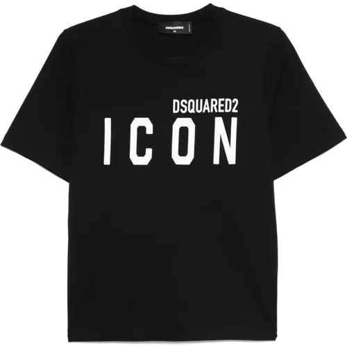 Schwarzes T-Shirt für Männer , Damen, Größe: S - Dsquared2 - Modalova