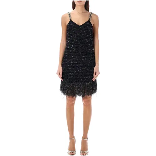 Fringed Lurex Tweed Dress , female, Sizes: XS - Balmain - Modalova