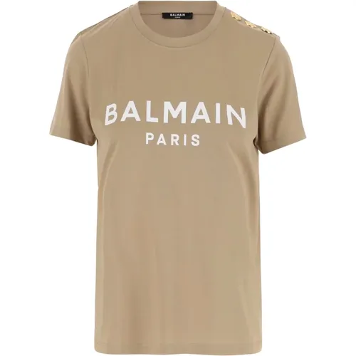 Baumwoll-T-Shirt mit Iconic Detail - Balmain - Modalova