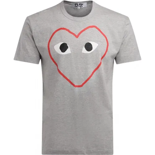 T-Shirt , Herren, Größe: M - Comme des Garçons Play - Modalova