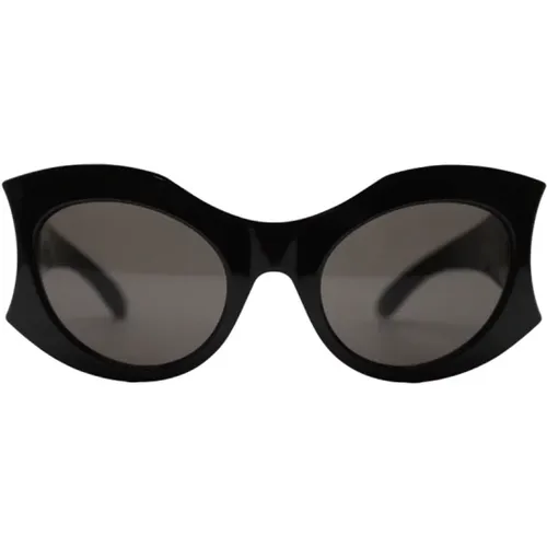 Runde Sonnenbrille mit grauen Gläsern , Damen, Größe: ONE Size - Balenciaga - Modalova