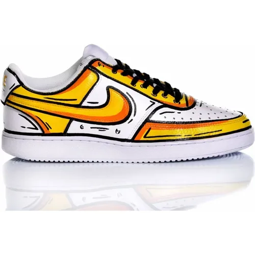 Handmade Yellow Sneakers , male, Sizes: 3 1/2 UK, 12 UK, 6 UK, 8 UK, 5 UK, 6 1/2 UK, 2 1/2 UK, 7 UK, 2 UK, 4 1/2 UK, 8 1/2 UK, 4 UK, 11 UK, 1 1/2 UK, - Nike - Modalova