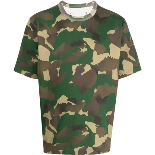 Camo Organic-Cotton T-Shirt , male, Sizes: L, S - Heron Preston - Modalova