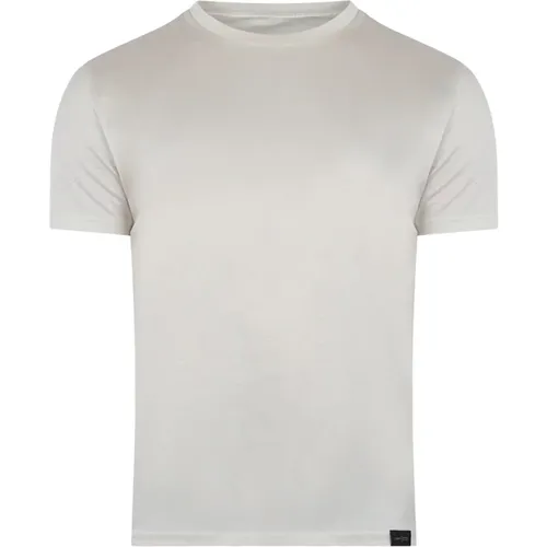 Grey T-shirt with logo tag , male, Sizes: 3XL, 2XL - Low Brand - Modalova