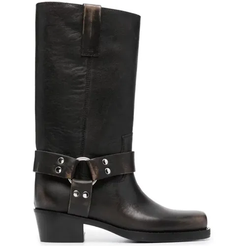 Leather Cowboy Boots with Buckle , female, Sizes: 3 1/2 UK - Paris Texas - Modalova