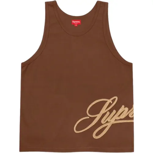 Mesh Script Tank Top Brown Supreme - Supreme - Modalova