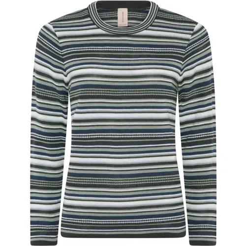 Striped Pullover Blouse in Agave , female, Sizes: L, M - Skovhuus - Modalova