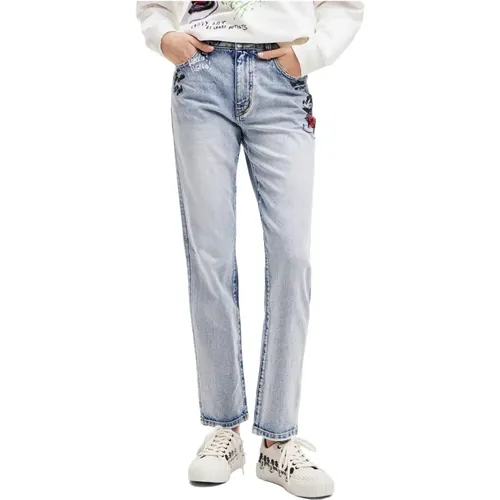 Gerades Jeans , Damen, Größe: XS - Desigual - Modalova