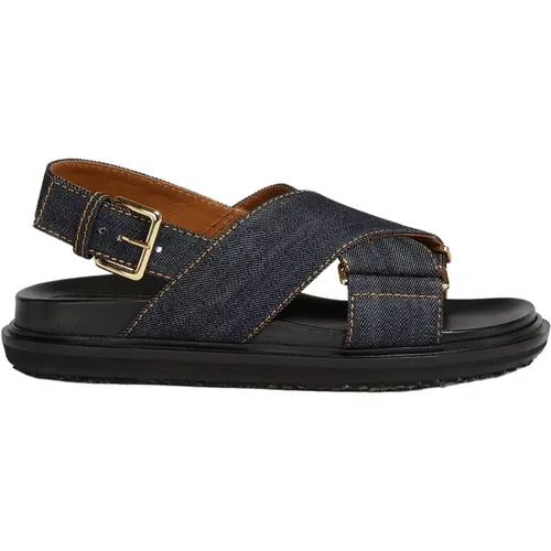 Denim Kreuzsandal , Damen, Größe: 37 EU - Marni - Modalova