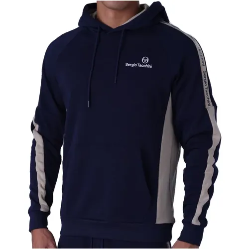 Blaue Logo Kapuzenpullover - Seitenband , Herren, Größe: 2XL - Sergio Tacchini - Modalova