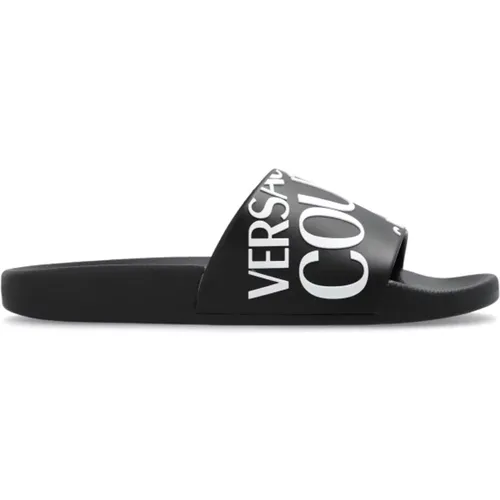 Slides with logo , female, Sizes: 4 UK, 2 UK, 3 UK, 7 UK - Versace Jeans Couture - Modalova