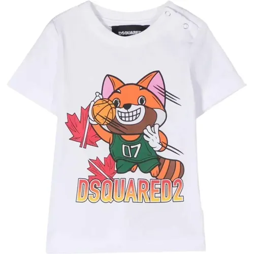 Weißes Unisex Kinder T-Shirt mit Logo-Print - Dsquared2 - Modalova