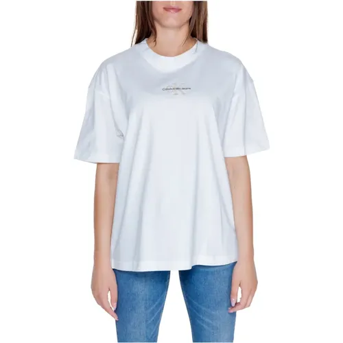 Boyfriend T-Shirt Herbst/Winter Kollektion 100% Baumwolle , Damen, Größe: XS - Calvin Klein Jeans - Modalova