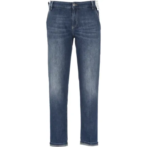 Cotton Jeans with Leather Tab , male, Sizes: W33, W35, W30, W32, W36 - PT Torino - Modalova