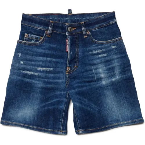 Shorts,Blaue Denim Shorts mit Brüchen - Dsquared2 - Modalova