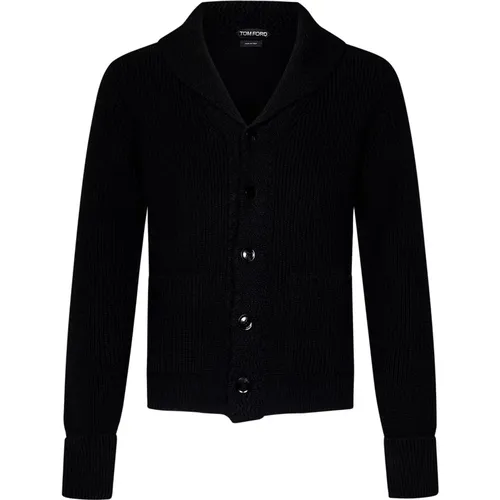 Cashmere Knit Shawl Collar Cardigan , male, Sizes: XL, 2XL, L, S - Tom Ford - Modalova