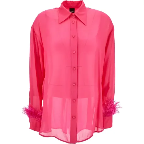 Feathered Shirt , female, Sizes: S, 2XS, XS - pinko - Modalova