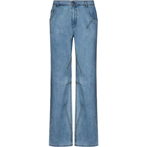 Weite Bein Blaue Denim Jeans , Damen, Größe: W30 - Andersson Bell - Modalova