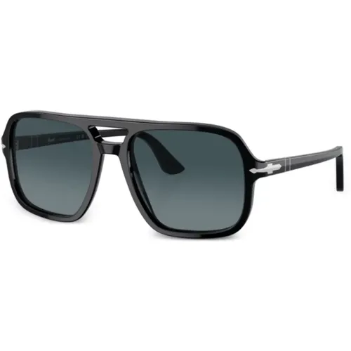 Klassische Schwarze Sonnenbrille , Herren, Größe: 55 MM - Persol - Modalova