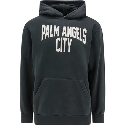 Grey Hooded Sweatshirt , male, Sizes: M, XL, S, XS, L - Palm Angels - Modalova