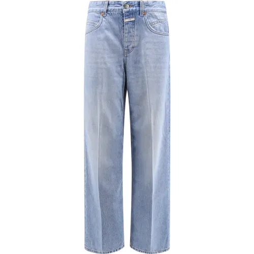 Blaue Jeans mit silbernen Metallknöpfen , Damen, Größe: W26 - closed - Modalova