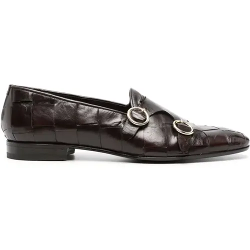 Cedarbraune Leder Schuhe mit Mandelförmiger Spitze , Herren, Größe: 45 EU - Lidfort - Modalova