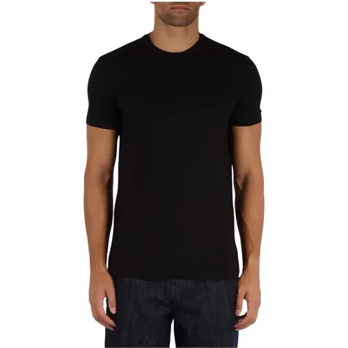 Stretch-Viskose Essential T-Shirt , Herren, Größe: M - Emporio Armani - Modalova