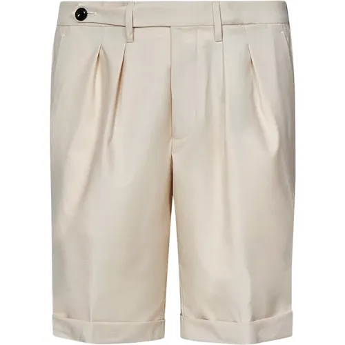 Cremeweiße Wollmischung Tailored Shorts , Herren, Größe: W40 - Michael Coal - Modalova