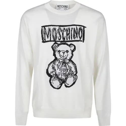 Cute Teddy Bear Sweater , male, Sizes: M, L - Moschino - Modalova