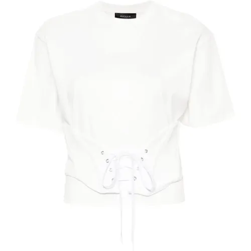 Cotton T-shirt , female, Sizes: L, M - Mugler - Modalova