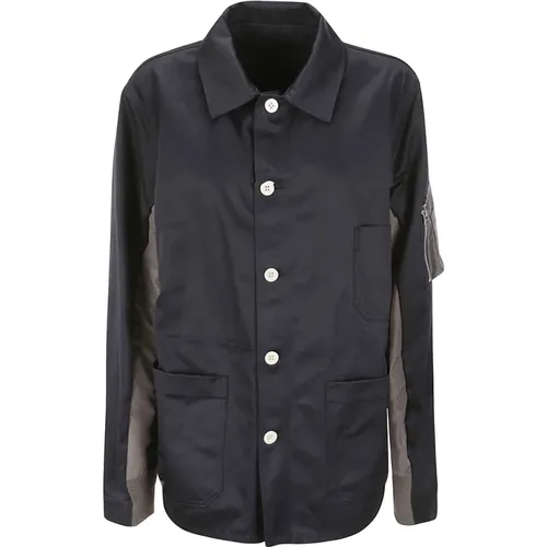 Cotton Chino Nylon Twill Jacket , male, Sizes: L, M - Sacai - Modalova