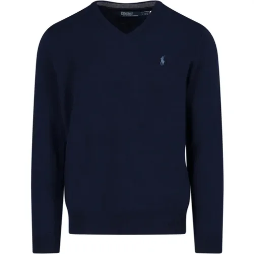 Moderner V-Ausschnitt Pullover für Männer , Herren, Größe: L - Ralph Lauren - Modalova