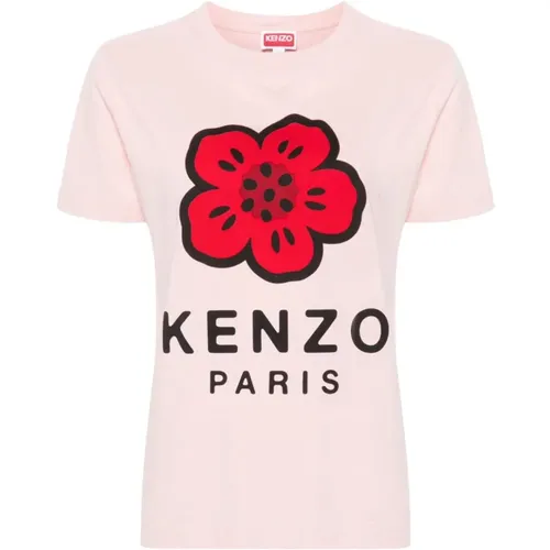 Rosa Blumenmuster T-shirt , Damen, Größe: M - Kenzo - Modalova