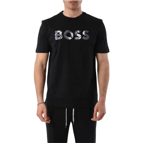 Cotton Logo T-shirt Regular Fit , male, Sizes: L, 2XL, XL, M - Hugo Boss - Modalova