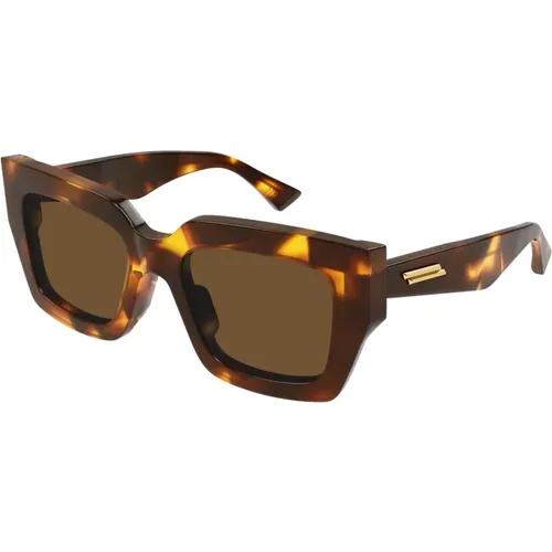 Braun/Havanna Sonnenbrille, vielseitig und stilvoll , Damen, Größe: 52 MM - Bottega Veneta - Modalova