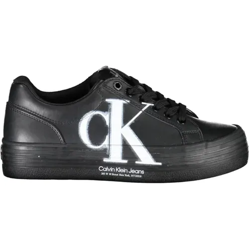 Sportliche schwarze Damensneaker mit Logoaufdruck , Damen, Größe: 38 EU - Calvin Klein - Modalova