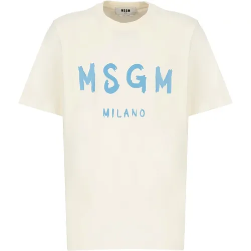 T-shirts and Polos Ivory , male, Sizes: XL, S, XS, M - Msgm - Modalova
