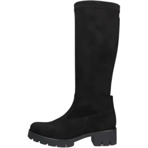 Elegante Schwarze Wildleder Kniehohe Stiefel , Damen, Größe: 42 1/2 EU - Gabor - Modalova