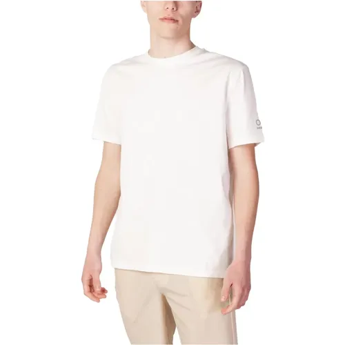 Plain Short Sleeve Round Neck T-shirt , male, Sizes: XL, L - Suns - Modalova