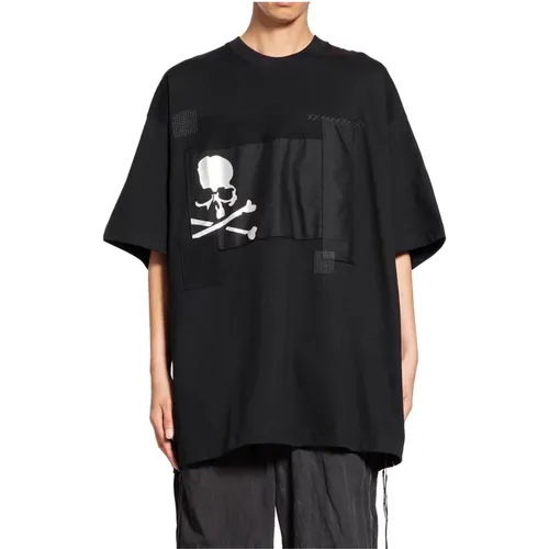 Skull Print Patchwork T-Shirt - Mastermind World - Modalova