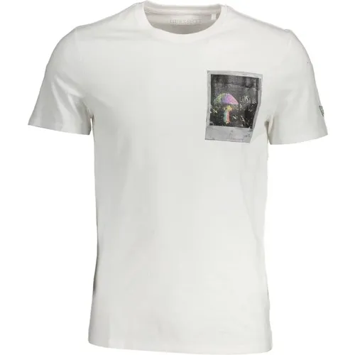 Elegant Slim-Fit Tee with Print Detail , male, Sizes: 2XL, XL - Guess - Modalova