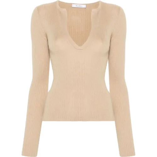 Cashmere-Silk V-Neck Sweater , Damen, Größe: L - Max Mara - Modalova