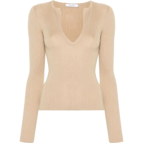 Cashmere-Silk V-Neck Sweater , female, Sizes: L, XS, M - Max Mara - Modalova