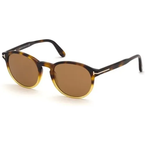 Sonnenbrille, Stil: Havana, Gläser: Braun , Damen, Größe: 52 MM - Tom Ford - Modalova