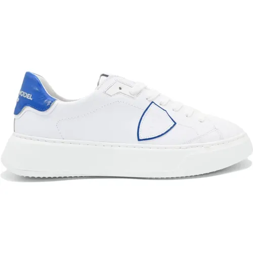 Vintage Temple Low Sneakers in Blanc Bluette , Herren, Größe: 44 EU - Philippe Model - Modalova