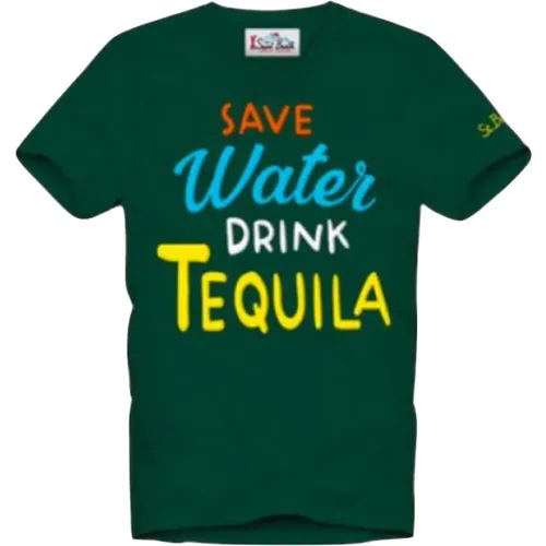 Short sleeve tee Save water tequila , male, Sizes: L, S - MC2 Saint Barth - Modalova