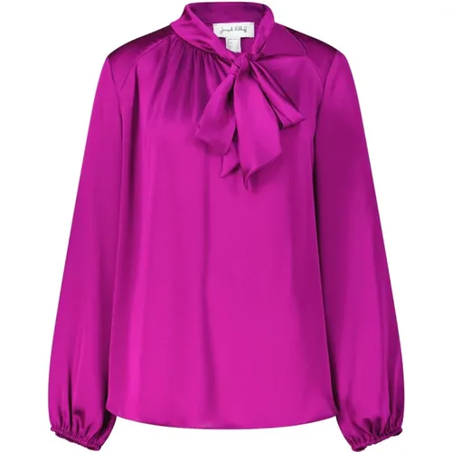 Satin Bow Tie Blouse , female, Sizes: XL, 2XL, M, L - Joseph Ribkoff - Modalova