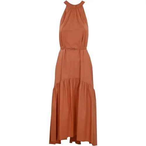 Cotton Sleeveless Dress with Pleats , female, Sizes: 2XS, S, M - Twinset - Modalova